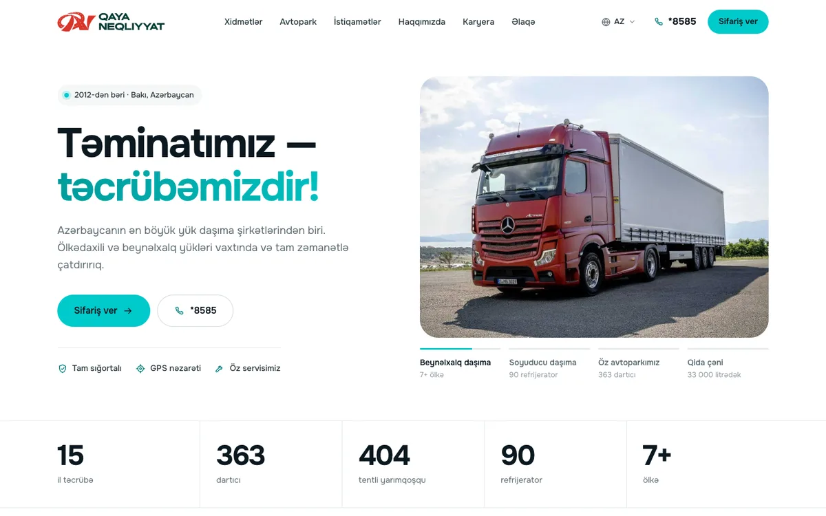 Qaya Corporate — ana səhifə